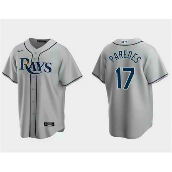 Men Tampa Bay Rays 17 Isaac Paredes Gray Cool Base Stitched Baseball Jersey
